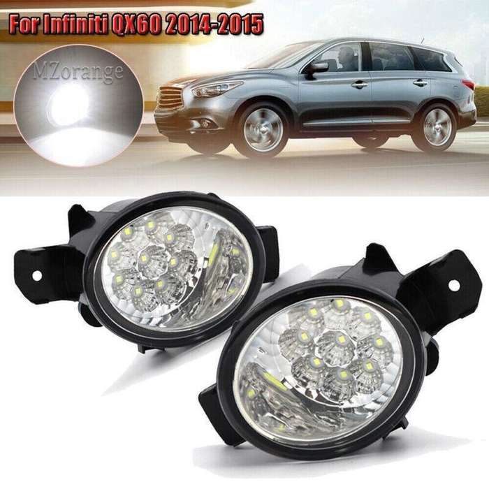 LED Pair Front Bumper Fog Light Driving Lamp For Infiniti QX60 14-15 Replacement
