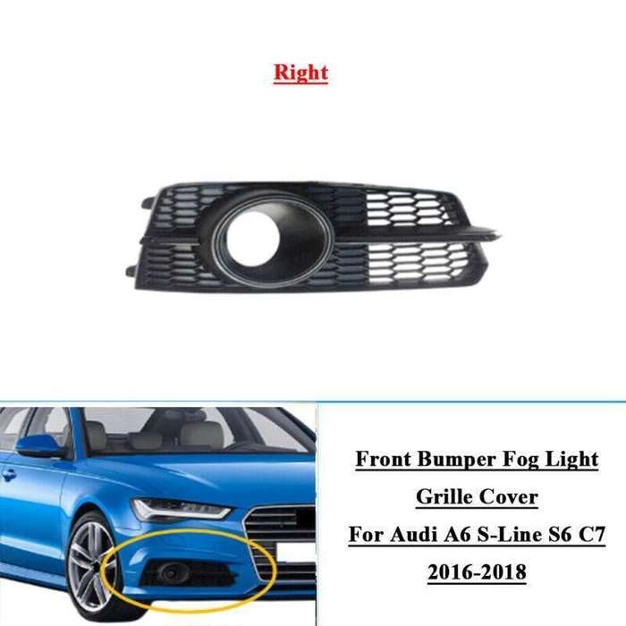 Front Bumper Fog Light Grille Cover For Audi A6 S-Line S6 C7 2016-2018 Right