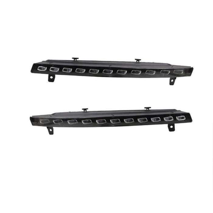 Pair Front Bumper DRL Daytime Running Light Turn Signal Lamp For AUDI Q7 10-2015