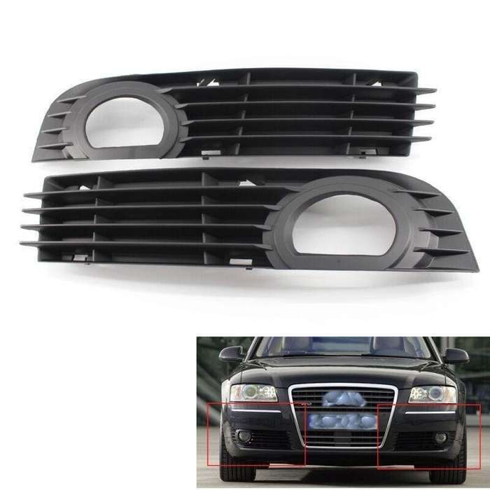 One Pair of Set Front Foglight Grille Fit For AUDI A8 Quattro D3 2006-2008