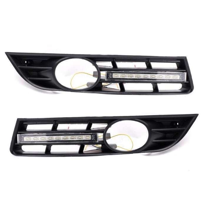 2x/Set LED DRL Daytime Running Light &amp; Mesh Grille Fit for VW Passat B6 2006-09