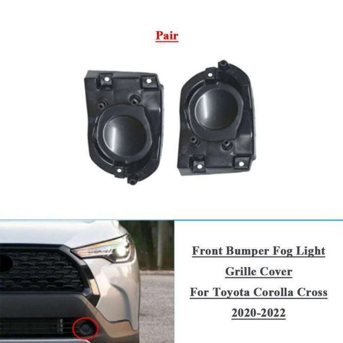 2x Front Bumper Fog Light Grille Covers For Toyota Corolla Cross 2020-2022 LR