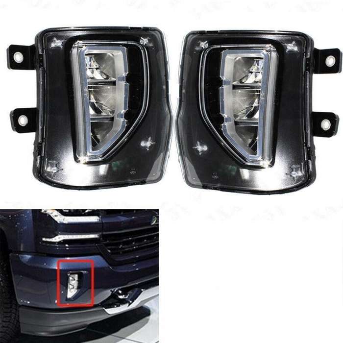 For Chevy Silverado 1500 2016-2018 Front Bumper Fog Lamp Driving Light Pair