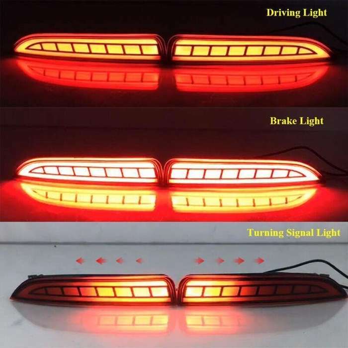 Rear Fog&amp;Brake Taillight Bumper Reflector Lights For Honda Avancier 17-20 Pair