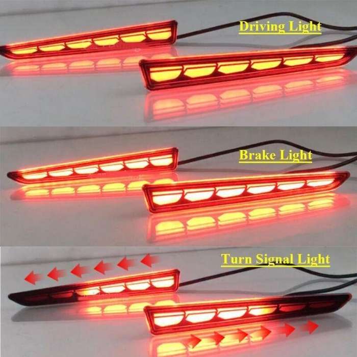 Red LED Rear Taillight Bumper Reflector Light For Toyota RAIZE 19-21 Pair