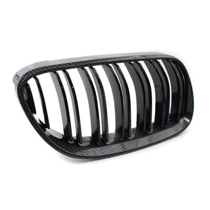 2x Carbon Fiber Style Black Dual Slat Front Grille Fits BMW E92 E93 Coupe 10-14