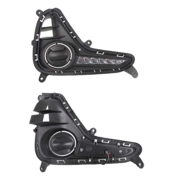 Pair Daytime Running Light LED Fog Head Lamp DRL Fit For Hyundai I10 2017-2019