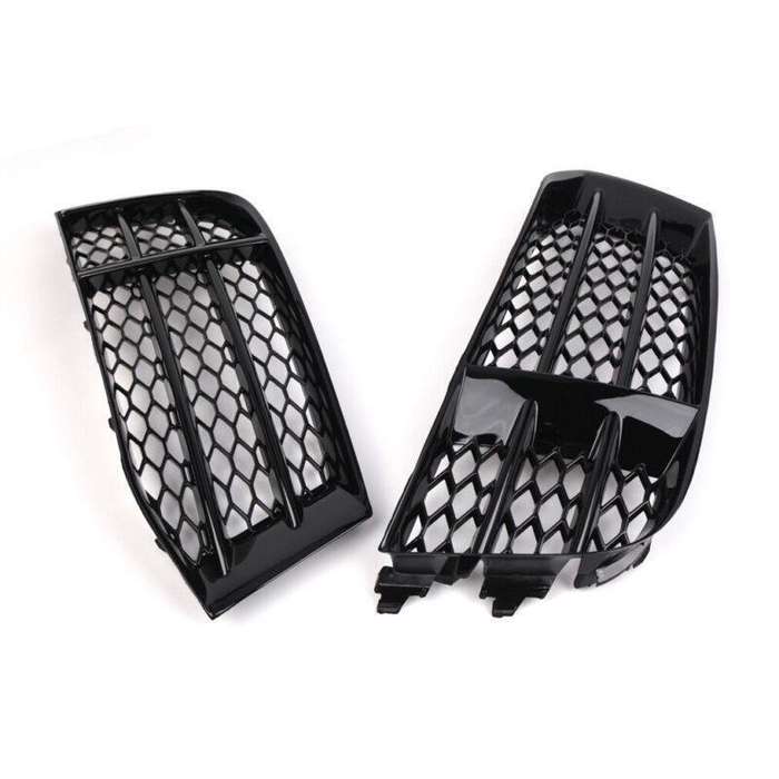 2pcs Set Front Bumper Lower Grilles For Audi RS5 RS5C 2010-2016 Gloss Black
