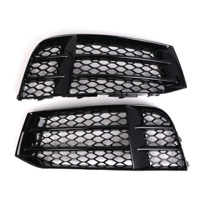 2pcs Set Front Bumper Lower Grilles For Audi RS5 RS5C 2010-2016 Gloss Black