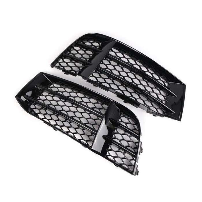 2pcs Set Front Bumper Lower Grilles For Audi RS5 RS5C 2010-2016 Gloss Black