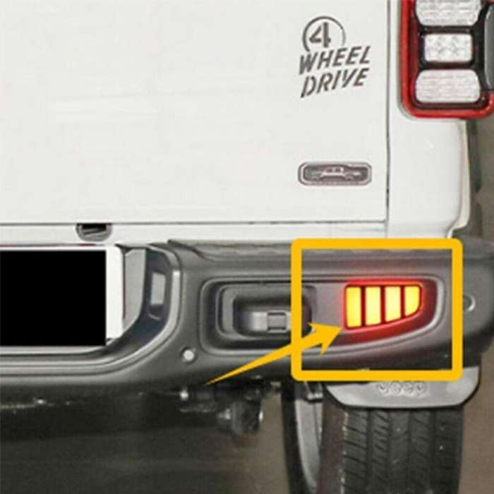 2x Rear Fog&amp;Brake Taillight Bumper Reflector Light For Jeep Gladiator 2019-2022