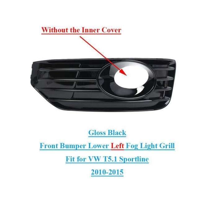 Front Left Fog Light Cover Insert For VW T5 T5.1 Sportline 10-15 Gloss Black