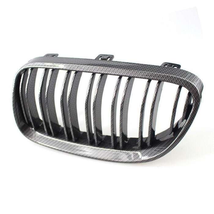 Fit 3 Series BMW 10-14 E92 E93 Pair Coupe Carbon Fiber Printed Grille Dual Slat