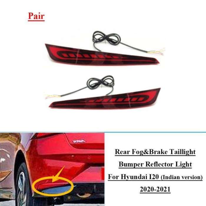Rear Fog&amp;Brake Taillight Bumper Reflector Light For Hyundai I20 2020-2021 Pair