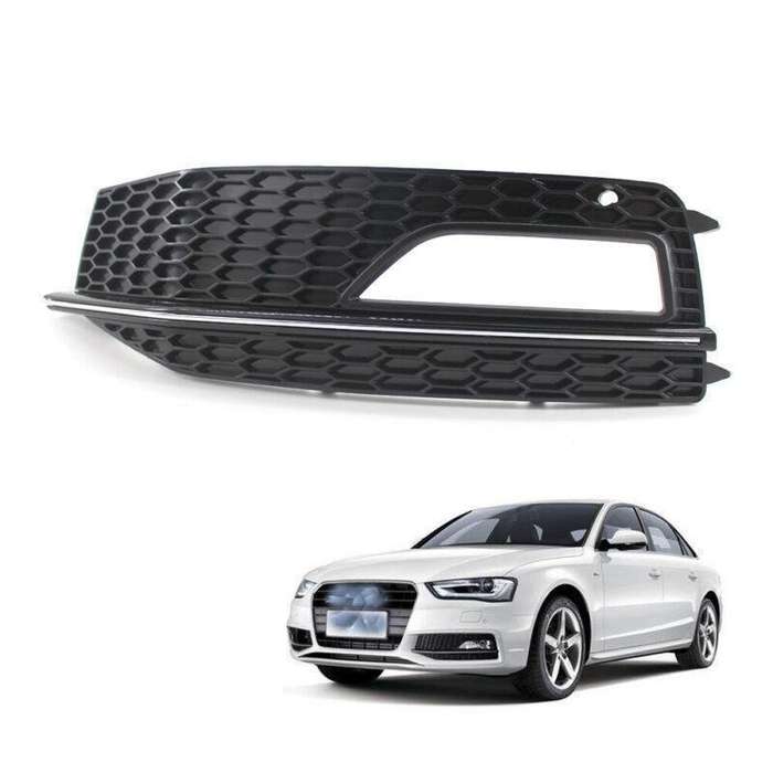 Gloss Black Left Front Fog Light Grille Fit For Audi A4 B8 S-Line S4 13-15