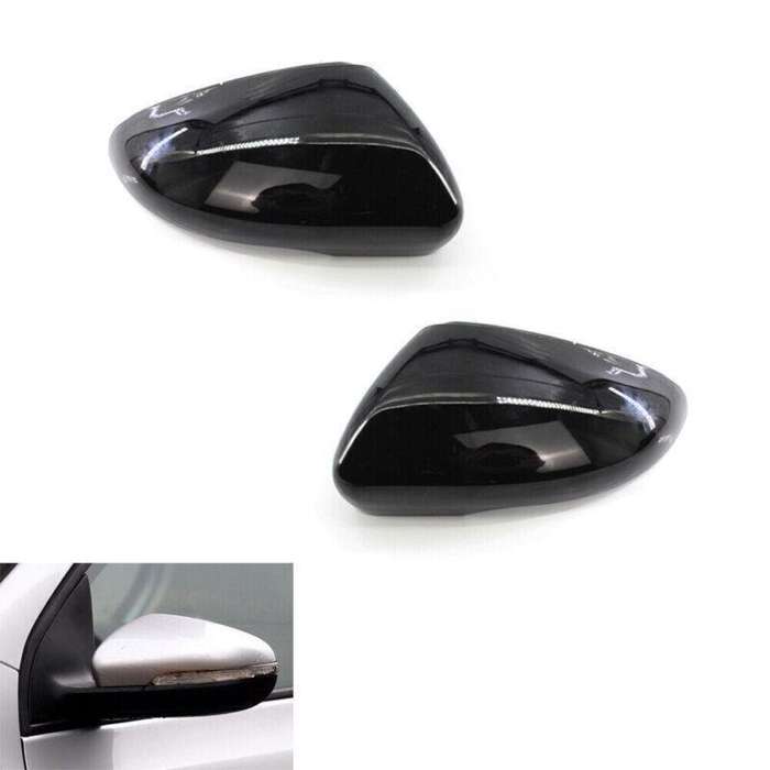 L&amp;R Gloss Black Wing Rearview Mirror Cover Cap Set Fit for VW Golf MK6 2009-13
