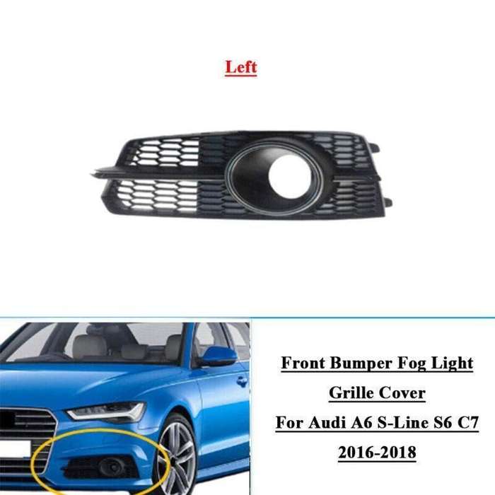 Front Bumper Fog Light Grille Cover For Audi A6 S-Line S6 C7 2016-2018 Left