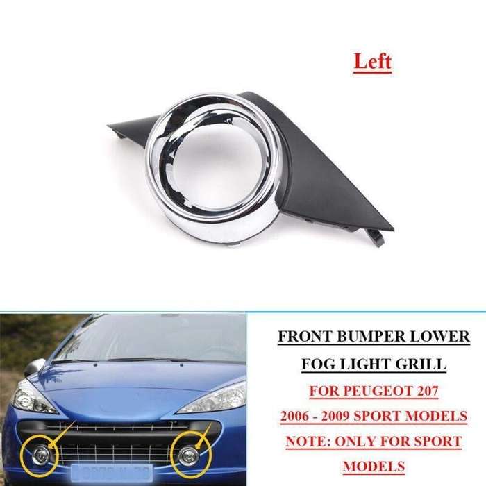 FRONT BUMPER LOWER FOG LIGHT GRILL FOR PEUGEOT 207 2006-2009 SPORT MODELS LEFT