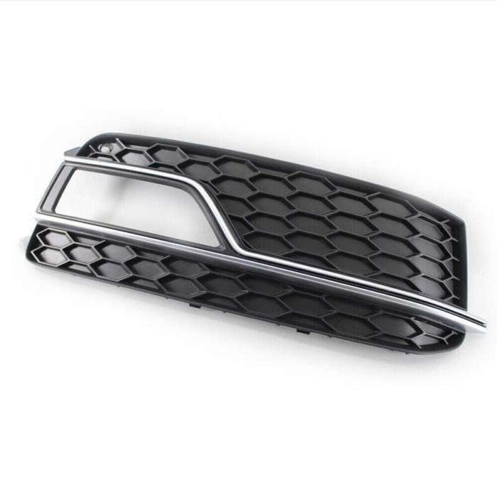 Pair Front Chrome Bumper Grill Fog Light Cover Set For AUDI A5 S-LINE 13-17