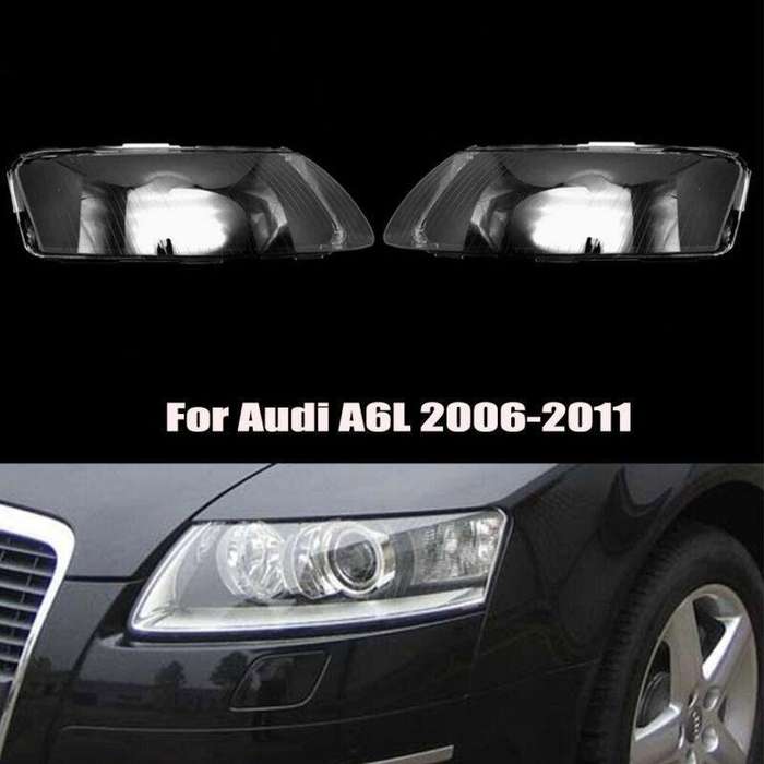 Pair Headlight Headlamp Clear Lens Cover Shell For Audi A6L 2006-2011 2008