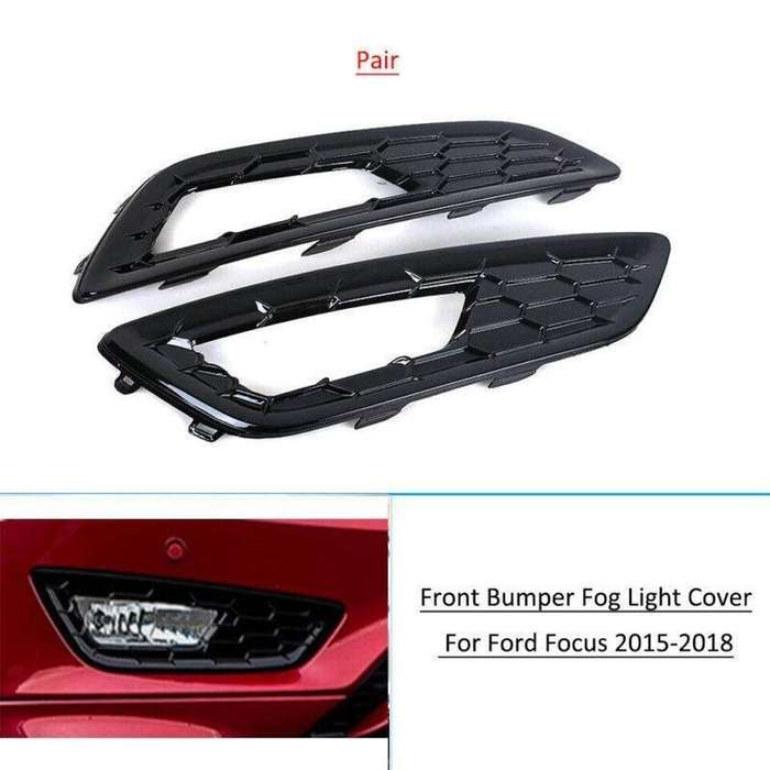 Front Bumper Fog Light Cover Grilles For 2015-2018 Ford Focus Sports SE Pair