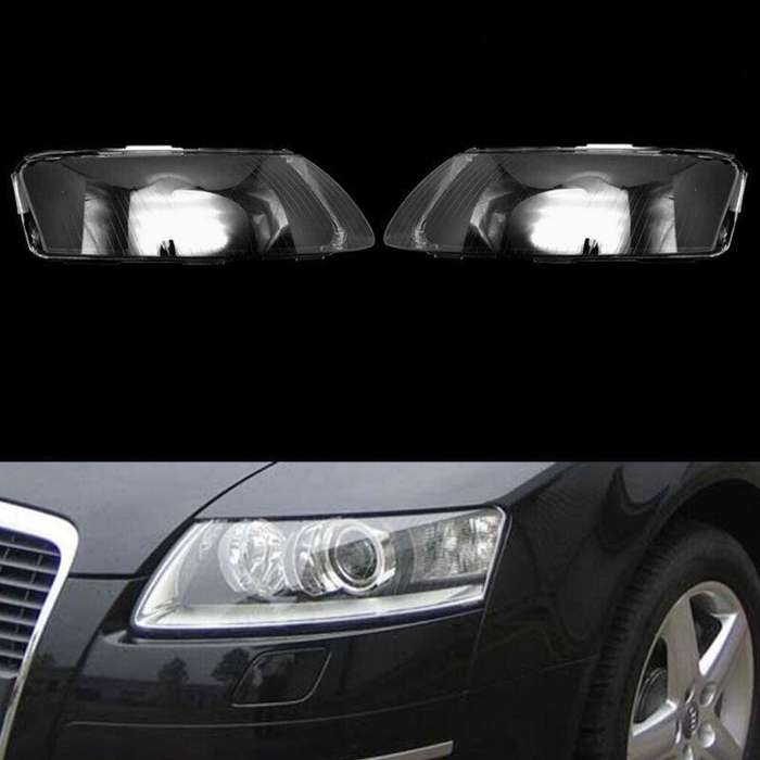 Pair Headlight Headlamp Clear Lens Cover Shell For Audi A6L 2006-2011 2008