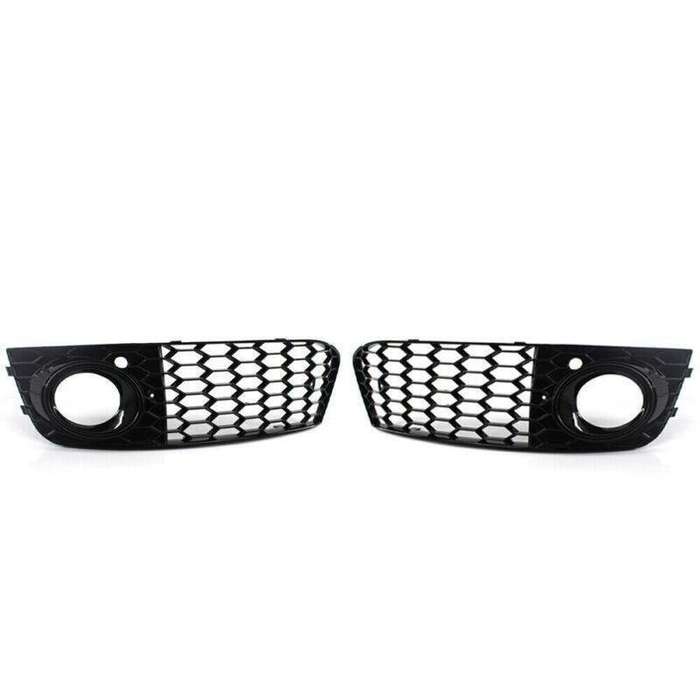 For 2009-11 AUDI A4 B8 BASE HONEYCOMB Front BUMPER FOG LIGHT GRILLE COVER BLACK