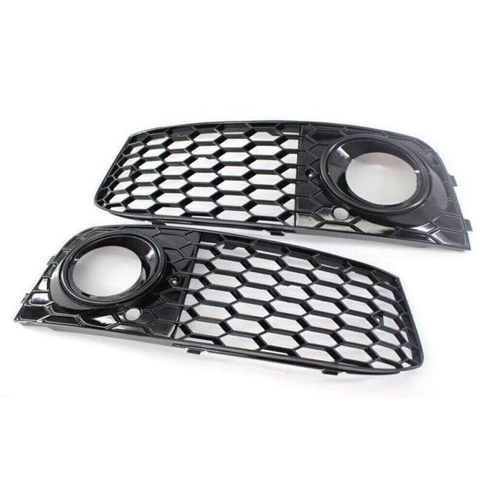 For 2009-11 AUDI A4 B8 BASE HONEYCOMB Front BUMPER FOG LIGHT GRILLE COVER BLACK