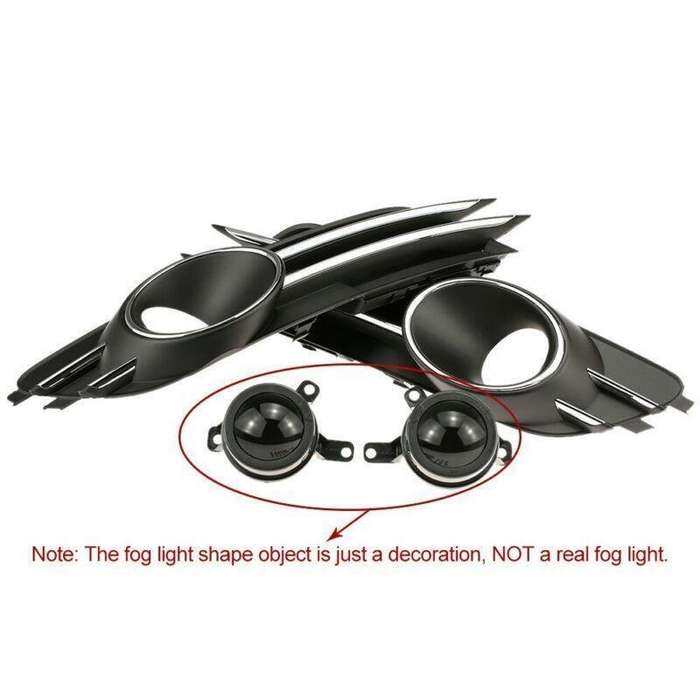 Pair Car Lower Bumper Grille and Fog Light Decoration fit for Audi A6 C7 12-14