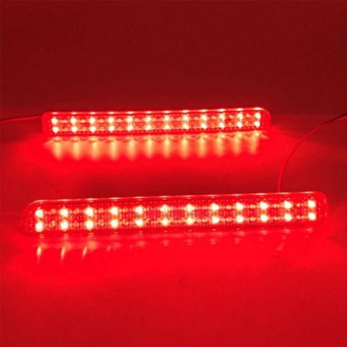 2x Smoked LED Rear Tail Bumper Reflector Lights For Land Rover Discovery LR3 LR4