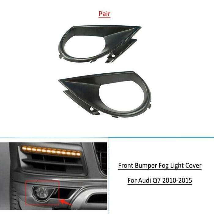 Pair Car Front Bumper Fog Light Lamp Grille Cover Frame For 2010-2015 Audi Q7