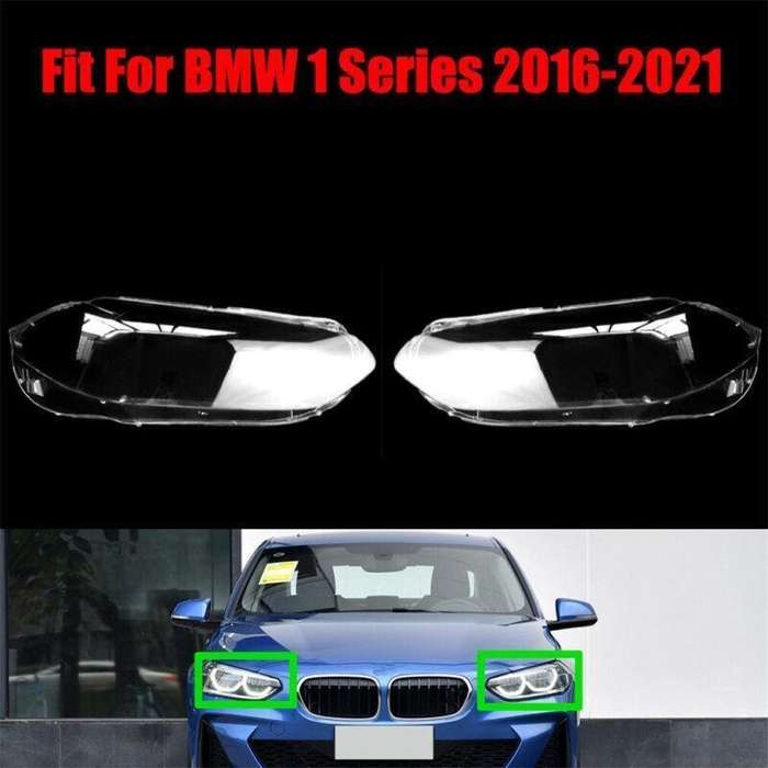 For BMW 1 Series 2016-2021 Left+Right Side Headlight Headlamp Clear Lens Cover