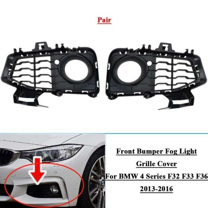2x Front Bumper Fog Light Grille Cover For BMW 4 Series F32 F33 F36 2013-2016 LR