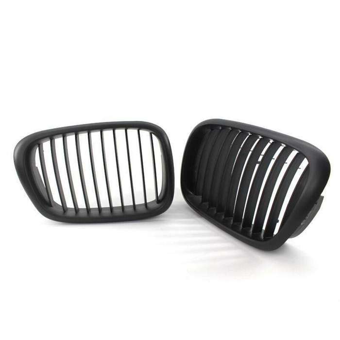 2x ABS Matte Black Front Kidney Grille fit for BMW E39 5 Series 1999-2003