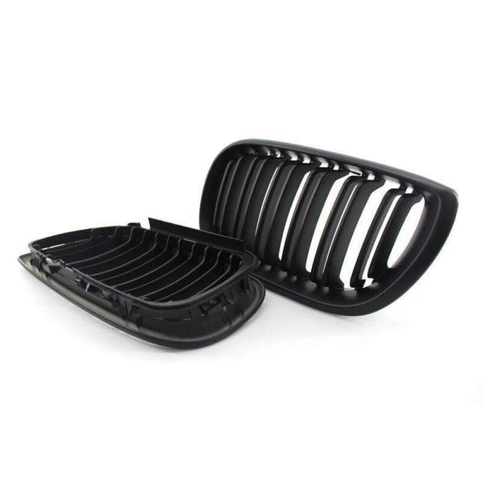 Matte Black Double Slat Front Kidney Grilles Fit For BMW E46 4D 02-05