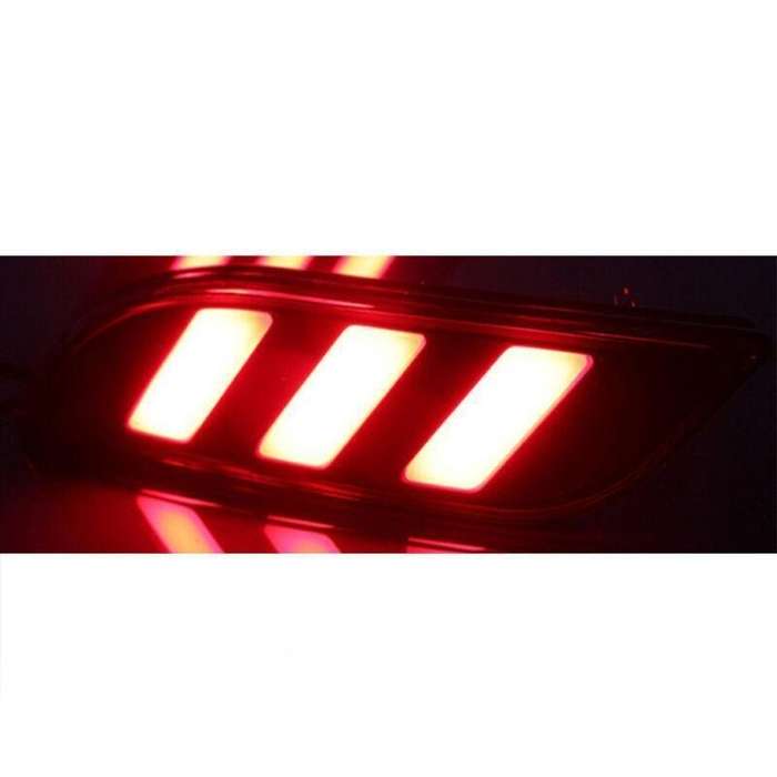 LED Rear Fog&amp;Brake Taillight Bumper Reflector Lights For Jeep Compass 17-19 Pair