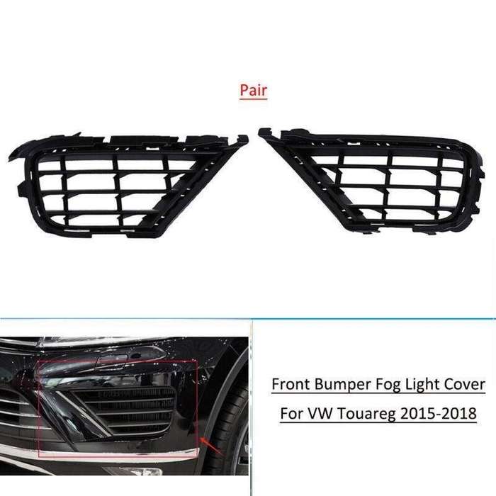 Pair Auto Front Bumper Fog Light Grille Cover For VW Touareg 2015-2017 RH&amp;LH