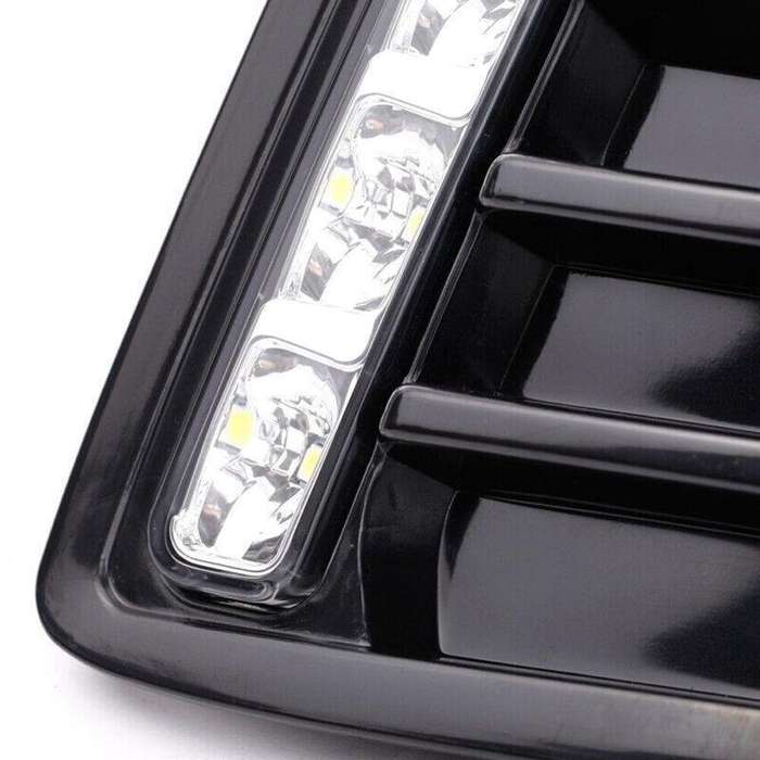2X/Set Fit For Ford Focus 11-14 Front Bumper Grille with LED DRL Light Kit