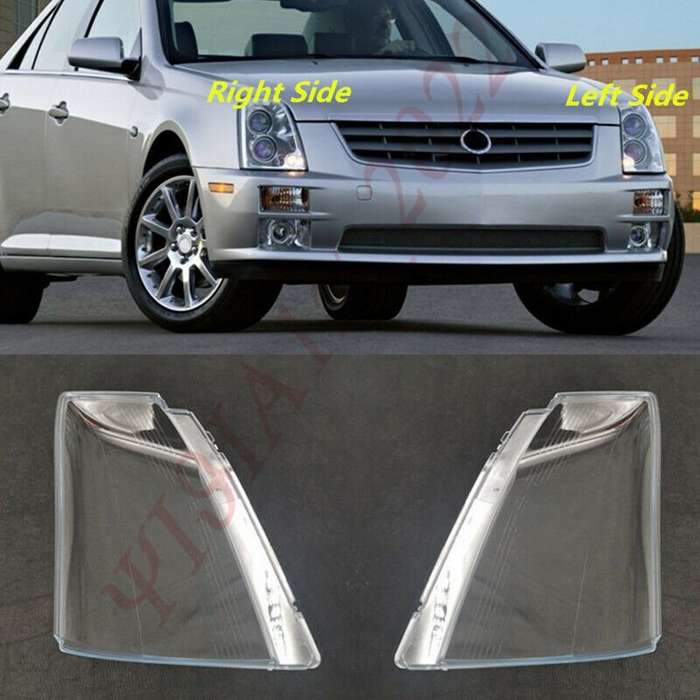 A Pair For Cadillac STS 2005-2011 Front Headlight Lens shell + Sealant Glue