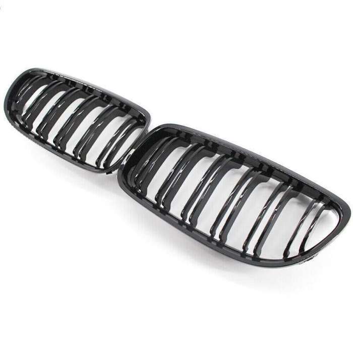 2X/Set Shiny Black Dual Slat Car Front Grille fit for BMW E90 09-11 Mesh Grill