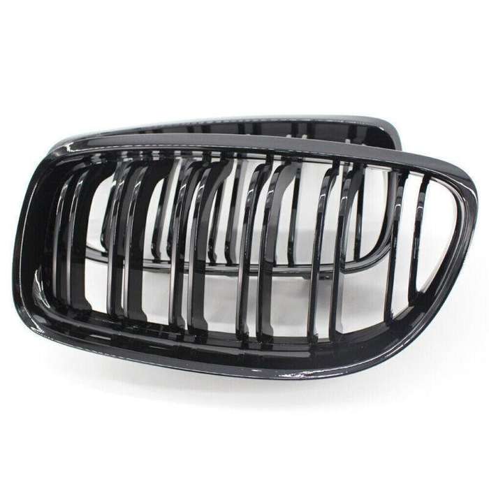 2X/Set Shiny Black Dual Slat Car Front Grille fit for BMW E90 09-11 Mesh Grill