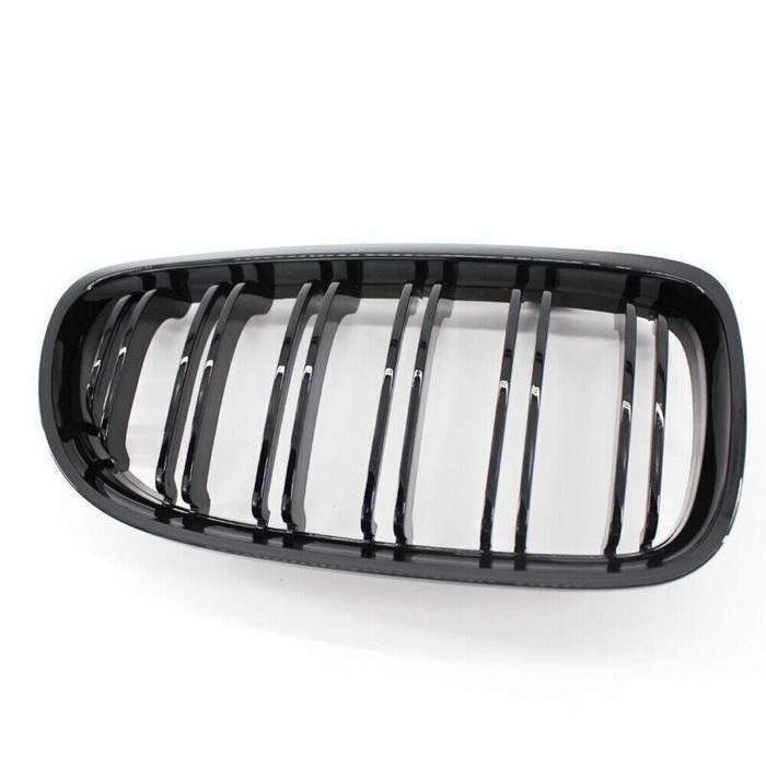 2X/Set Shiny Black Dual Slat Car Front Grille fit for BMW E90 09-11 Mesh Grill
