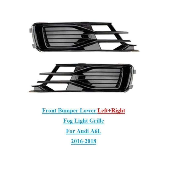 Front Bumper Lower Left+Right Fog Light Lamp Grille For Audi A6L 2016-2018