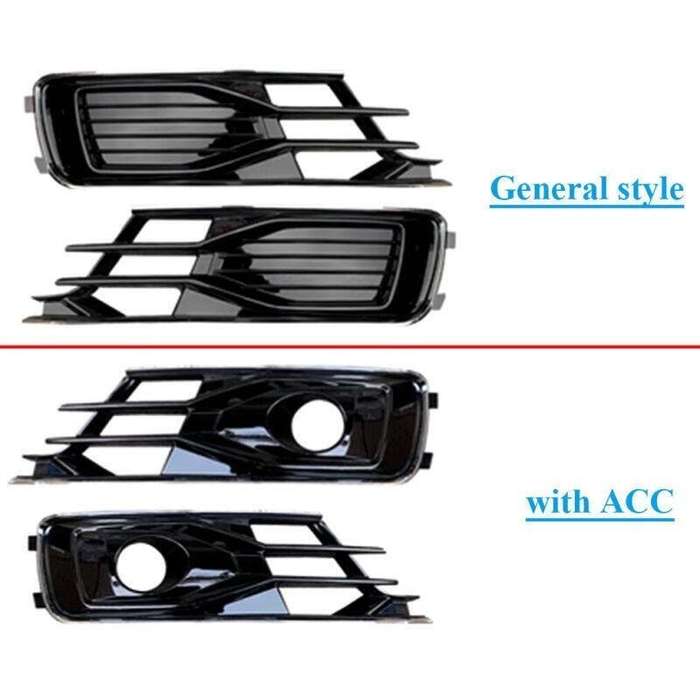 Front Bumper Lower Left+Right Fog Light Lamp Grille For Audi A6L 2016-2018