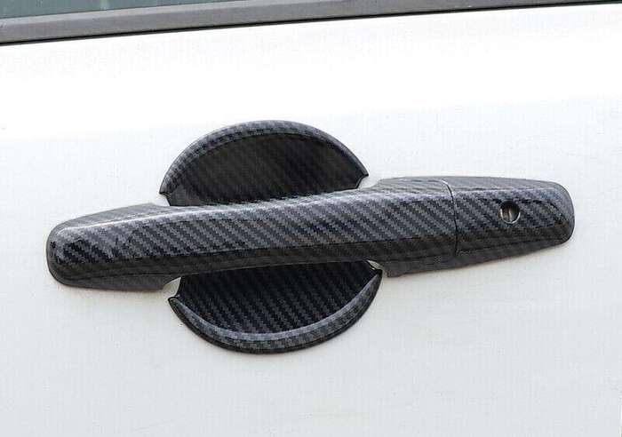 Carbon Fiber Exterior Side Door Handle Cover Trim For Honda Civic 8th 2006-2011