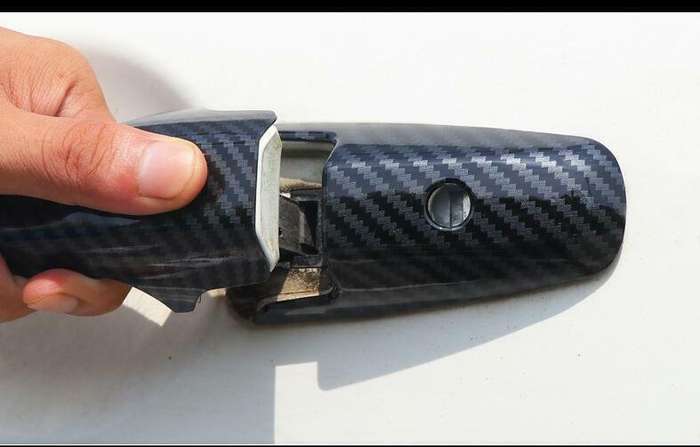 Carbon Fiber Exterior Side Door Handle Cover Trim For Honda Civic 8th 2006-2011