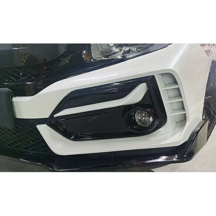For Honda Civic Hatchback 2016-2021 Black+White Front Fog Light Lamp Frame Cover