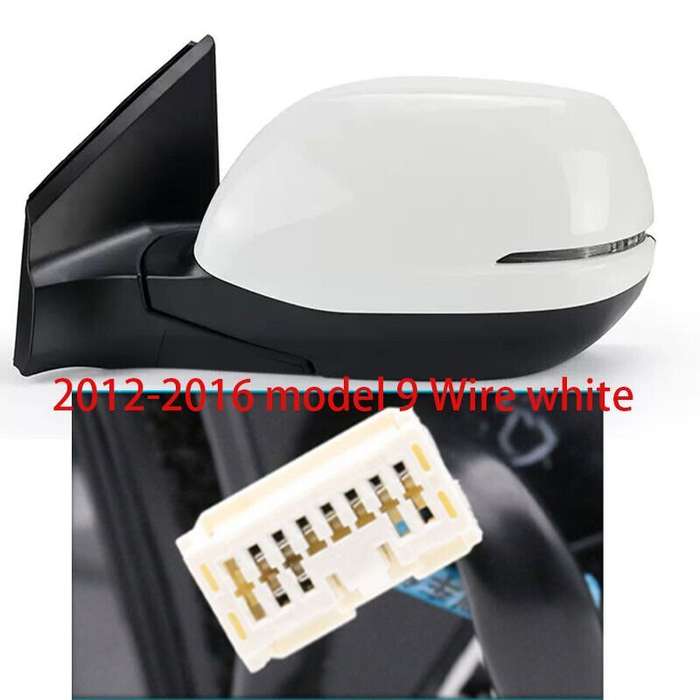 White Left for Honda CRV 12-16 rearview mirror Assembly 9 lines Lens Heating