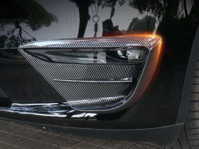 For Tesla Model Y 2020-2022 Carbon Fiber Front Fog Light Lamp Spoiler Cover Trim
