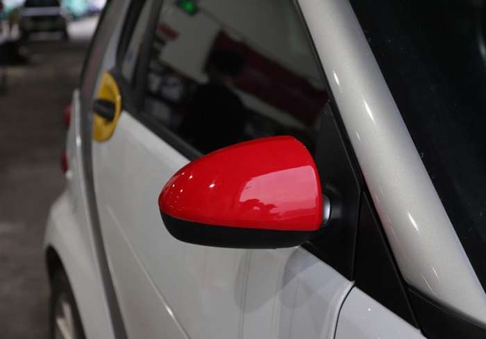 For Smart ForTwo 2009-2014 ABS Bright Red Rear View Side Door Mirror Cover 2PCS